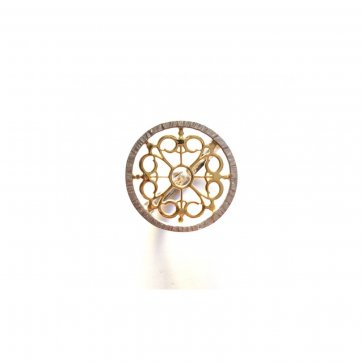 Nostalgia Silver ring with two-tone round pattern