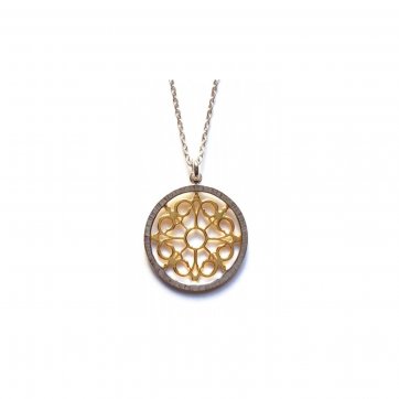 Nostalgia Silver necklace with two-tone round pattern