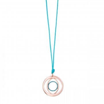 Phantasy Eye necklace with turquoise zircon and turquoise cord