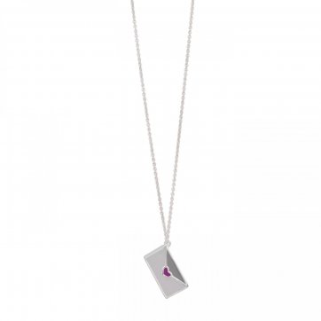 Save The Year 22 Necklace 2024 charm "love letter" silverplated with enamel. Back side message "love for 2...4 ever"