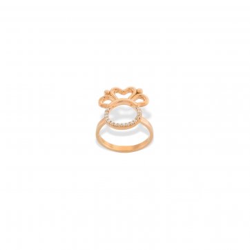 Omikron Silver crown ring with white zircons