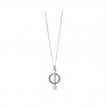 Omikron Silver arrow necklace with white zircons