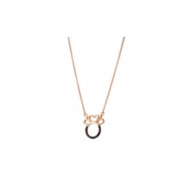 Omikron Silver crown necklace with black zircons