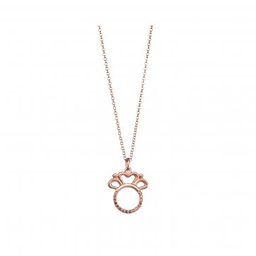 Omikron Silver crown necklace with brown zirconia