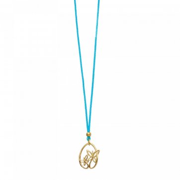 Paschalia Silver butterfly necklace with turquoise cord