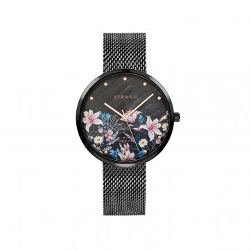 Strand Strand by Obaku Watch with Black Bracelet and Mother-of-Pearl Dial S700LXBBMB-DF