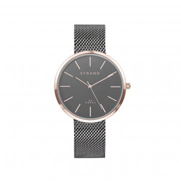 Strand Ρολόι Strand by Obaku με ανθρακί μπρασελέ και καντράν S700LXVJMJ