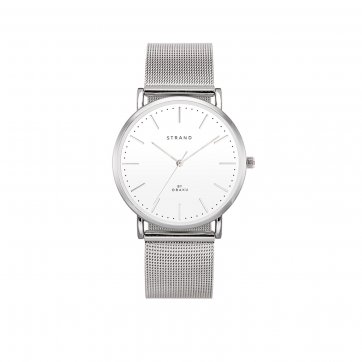 Strand Strand by Obaku watch with silver bracelet and white dial S702GXCIMC
