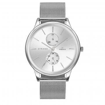 Strand Strand by Obaku watch with silver bracelet and date S703GMCIMC